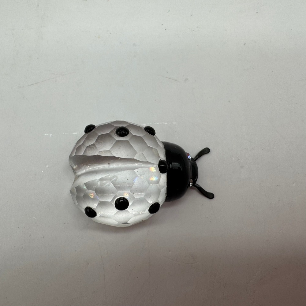 Swarovski Crystal Ladybug Figurine Small Clear Black Retired 190858 Excellent - Picture 5 of 7